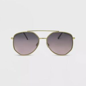 Wild Fable Gold Geometric Aviator Sunglasses